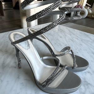 Rene Caovilla platform glitter sandals